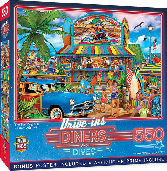 Drive-Ins, Diners and Dives - The Surf Dog Grill 550pc Puzzle