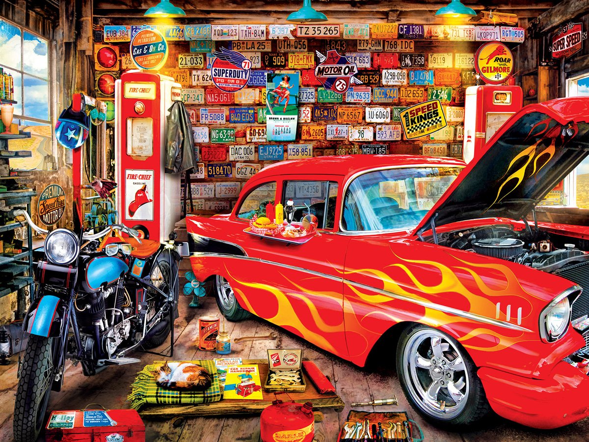 Wheels - Retro Garage 750pc Puzzle