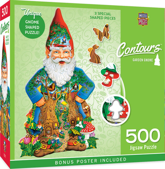 Contours - Garden Gnome 500pc Shaped Puzzle