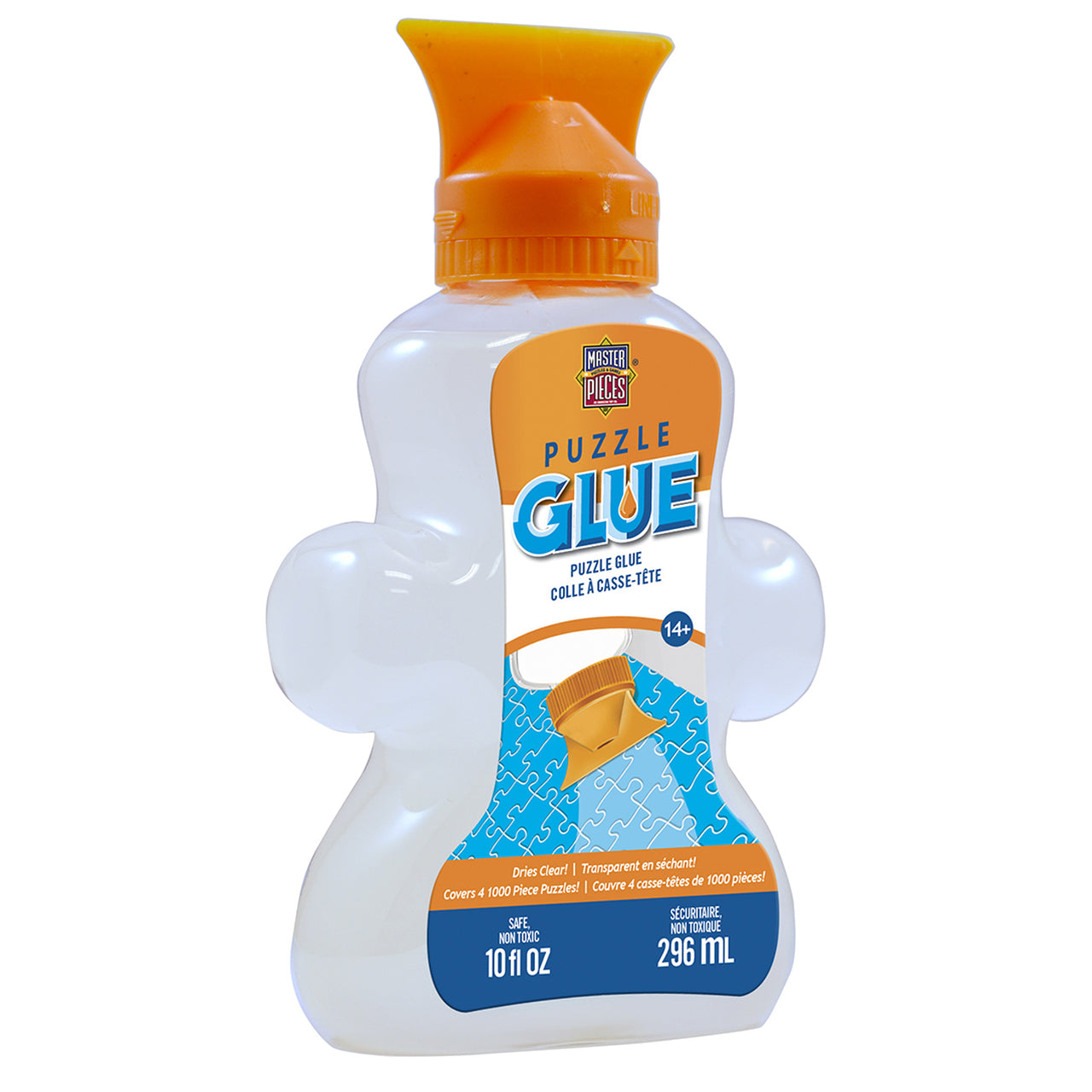 JIGSAW PUZZLE PIECE SHAPED GLUE BOTTLE 10-OUNCE