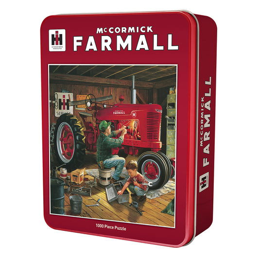 FARMALL FOREVER RED 1000 PIECE TIN BOX JIGSAW PUZZLE