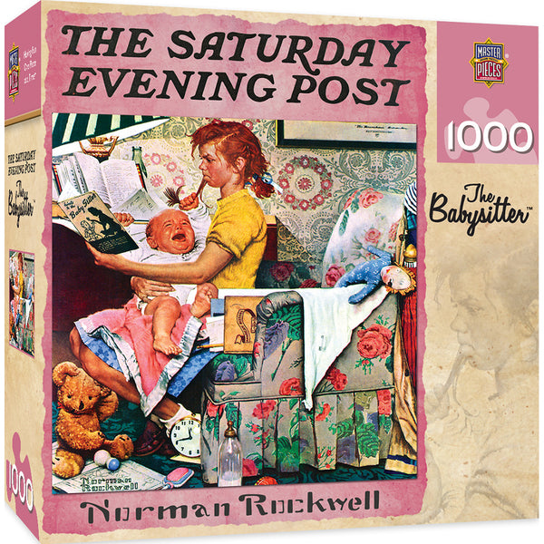 SATURDAY EVENING POST - THE BABYSITTER 1000 PIECE JIGSAW PUZZLE BY NORMAN ROCKWELL