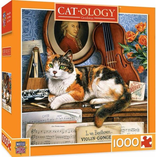 MasterPiece Cat-ology Gerschwin - Piano Cat 1000 Piece Jigsaw Puzzle by Geoffrey Tristram