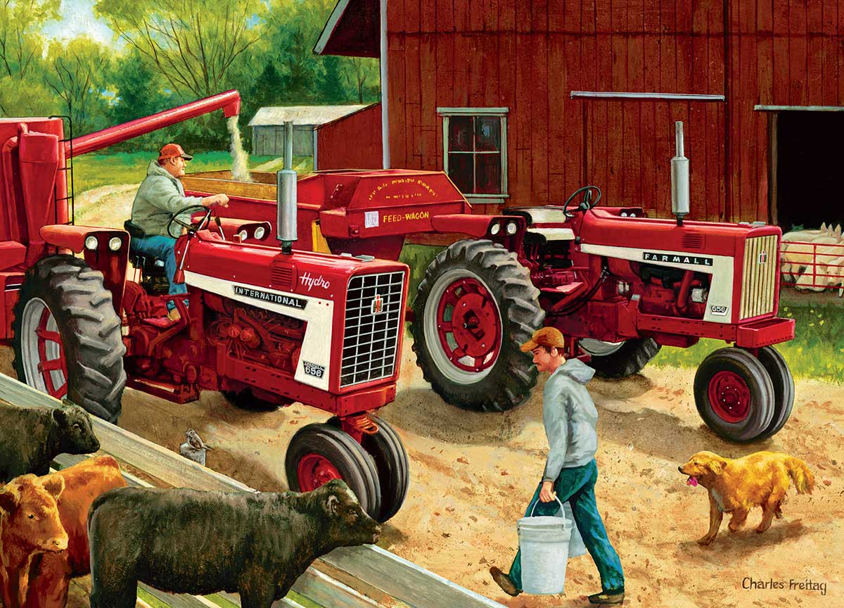 Farmall Case IH - Feeding Time 1000pc Puzzle in a Tin