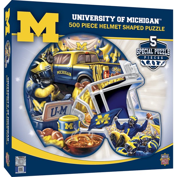 MICHIGAN 500 PIECE HELMET SHAPED JIGSAW PUZZLE