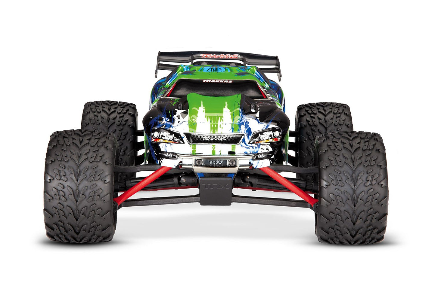 Discontinued - E-Revo: 1/16 Scale 4WD Electric Racing Monster Truck.  Ready-To-Race with TQ 2.4GHz radio system Titan 550 motor and XL-2.5 ESC.  Includes: 6-Cell NiMH 1200mAh Traxxas battery
