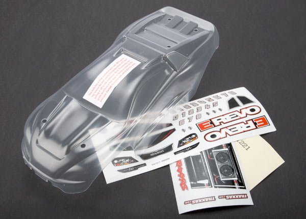 Body 1/16 E-Revo  (clear requires painting)/ grille and lights decal sheet