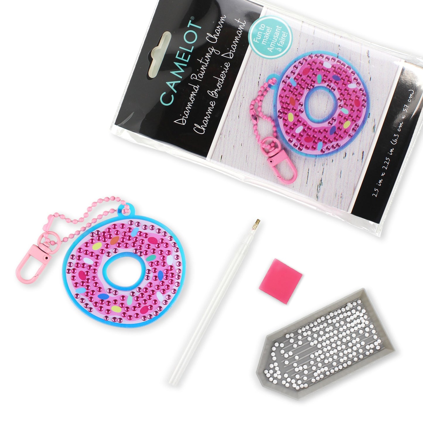 Camelot Dots Diamond Art Kit 2.5"X2.25" -Doughnut Sprinkle Charm