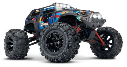 Summit: 1/16 Scale 4WD Electric Extreme Terrain Monster Truck.  Ready-To-Race with TQ 2.4 GHz radio system XL-2.5 ESC (fwd/rev). Includes: 6-Cell NiMH 1200mAh Traxxas battery and AC charger