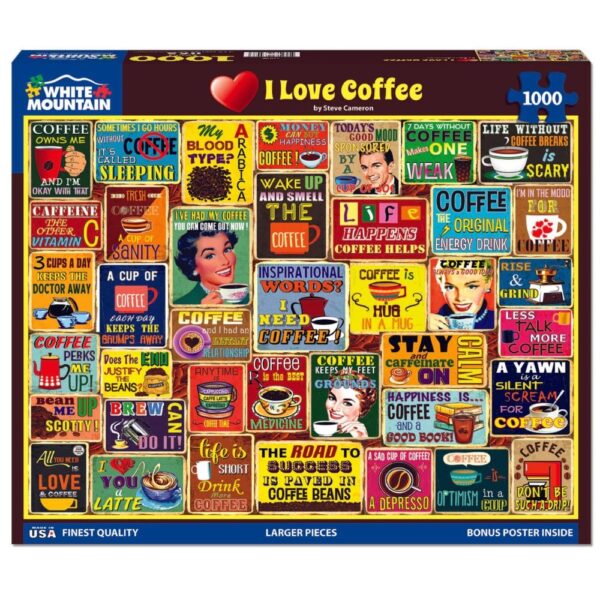I Love Coffee (1864pz) - 1000 Piece Jigsaw Puzzle