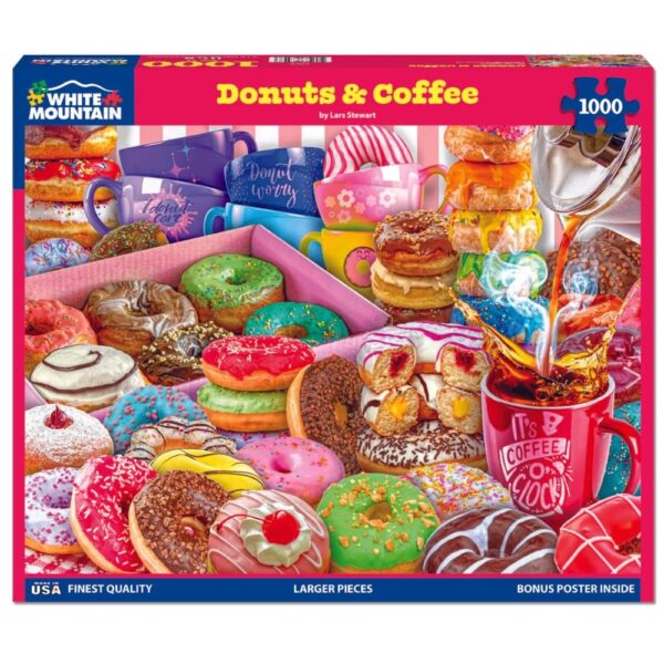 Donuts & Coffee (1869pz) - 1000 Piece Jigsaw Puzzle
