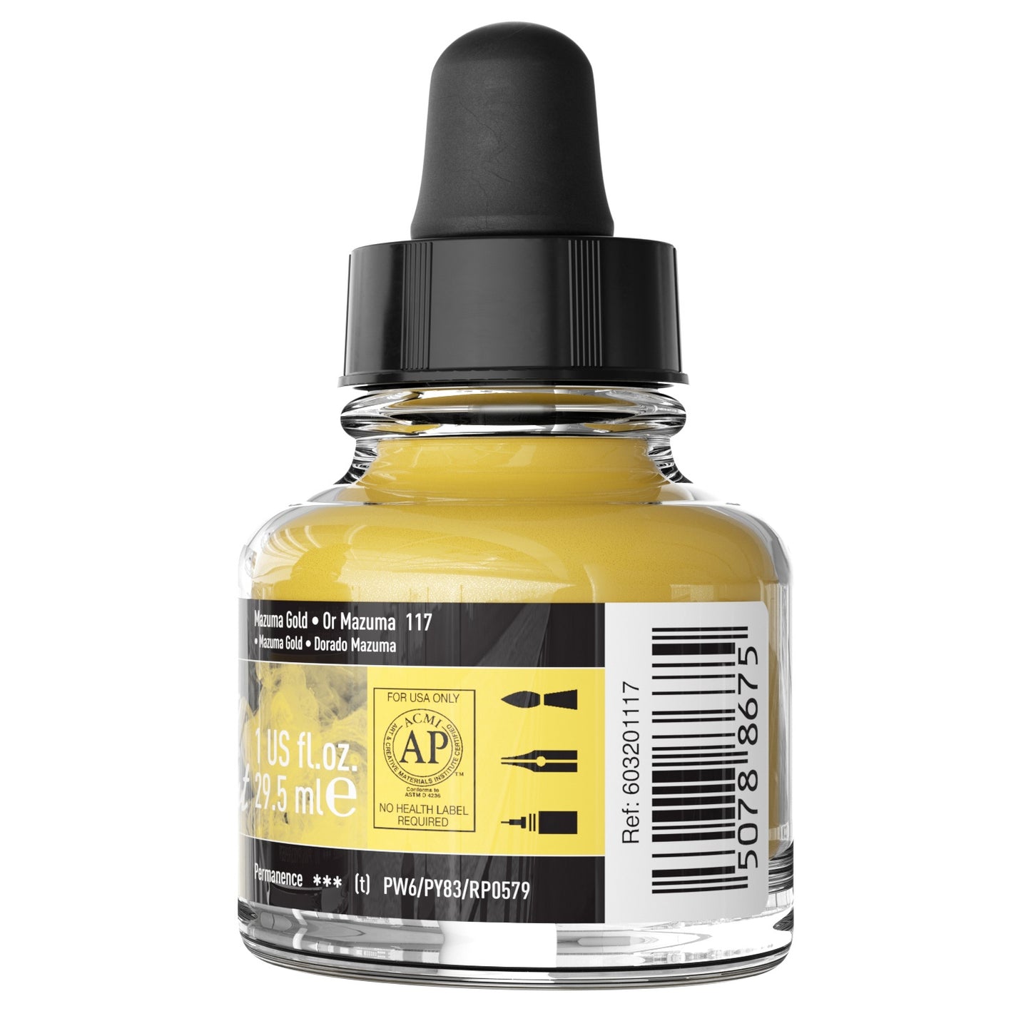 FW Pearlescent Liquid Acrylic Paint 1oz-Mazuma Gold