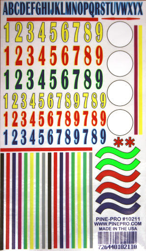10211 Numbers/Stripes Decal 5x8"