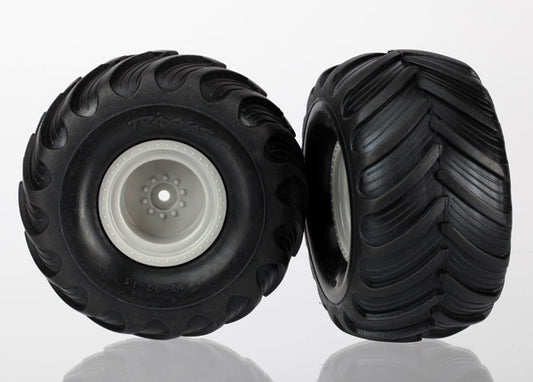 Tires & wheels assembled (grey wheels (dual profile 1.5" outer and 2.2" inner) dual profile tires) (2)
