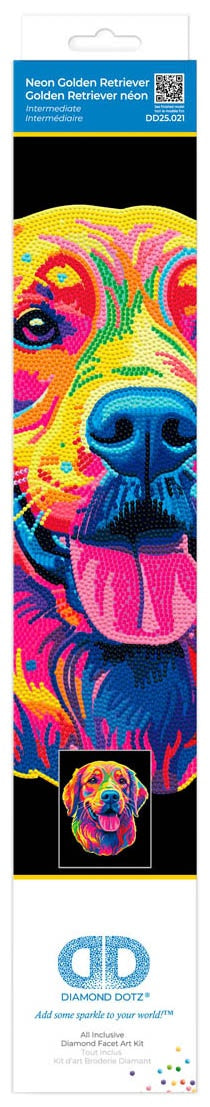 Diamond Dotz Neon Diamond Art Kit 14"X18"-Noir Dog