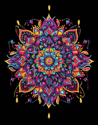 Diamond Dotz Neon Diamond Art Kit 14"X18"-Noir Mandala