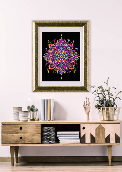 Diamond Dotz Neon Diamond Art Kit 14"X18"-Noir Mandala
