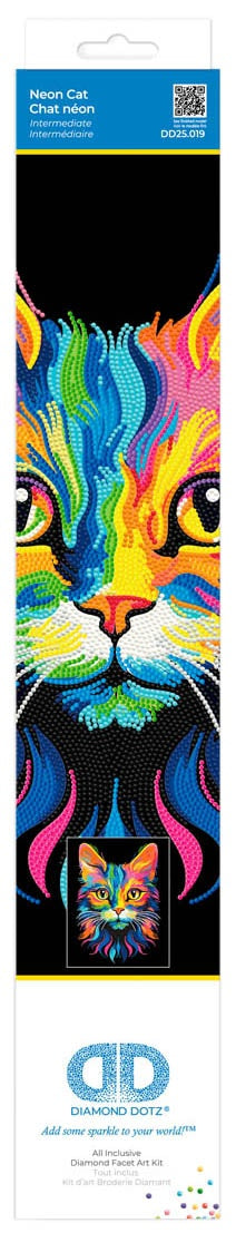 Diamond Dotz Neon Diamond Art Kit 14"X18"-NEON Cat
