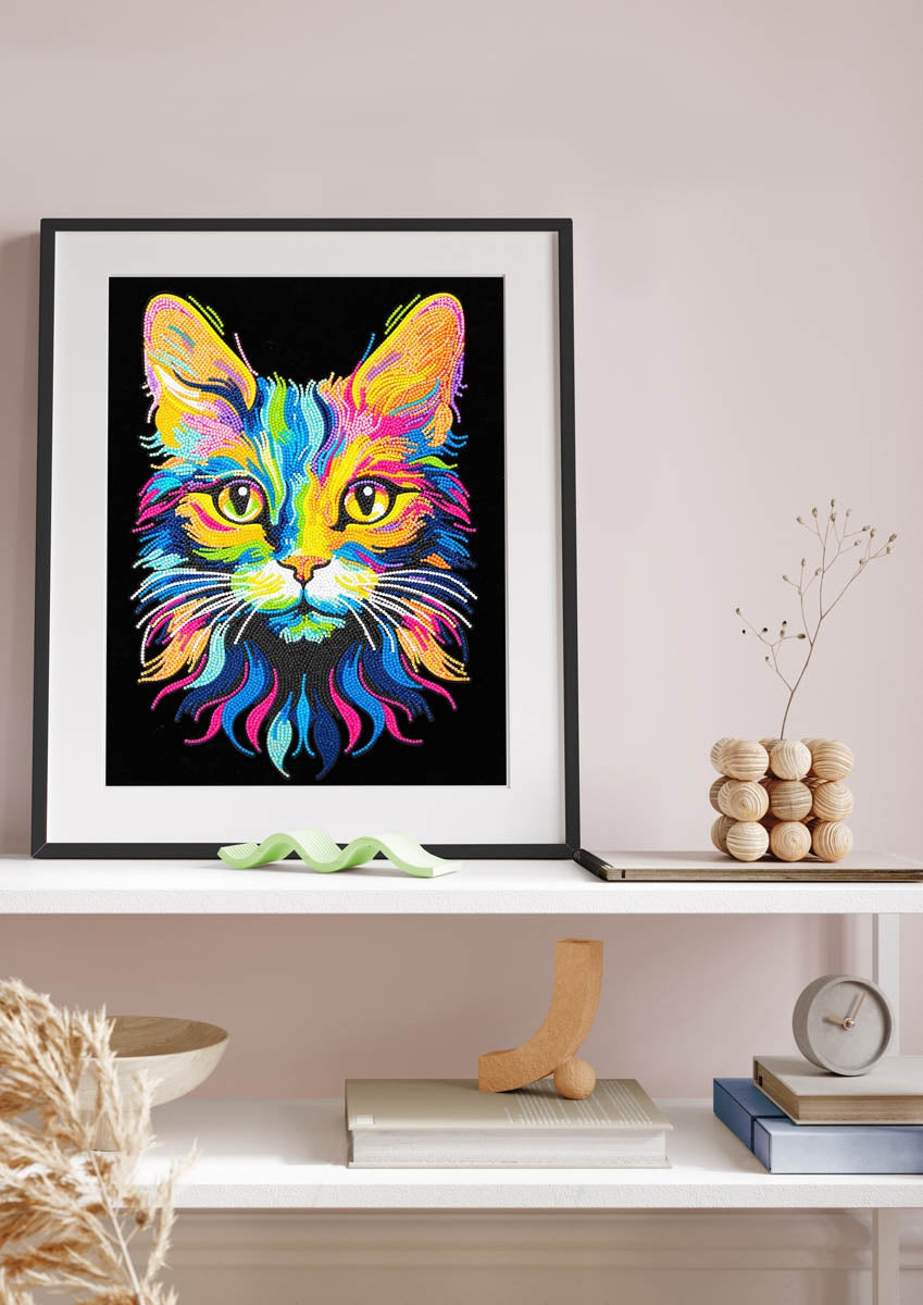 Diamond Dotz Neon Diamond Art Kit 14"X18"-NEON Cat