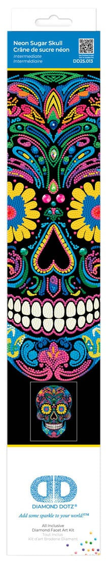 Diamond Dotz Neon Diamond Art Kit 14"X18"-SUGAR SKULL