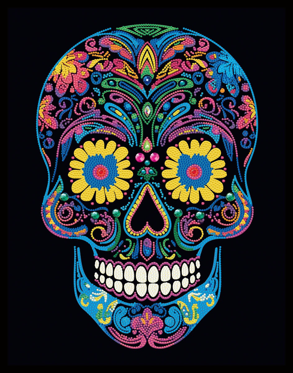 Diamond Dotz Neon Diamond Art Kit 14"X18"-SUGAR SKULL
