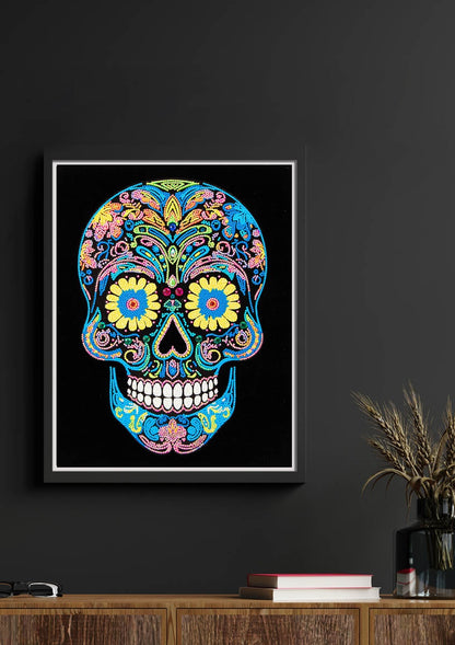 Diamond Dotz Neon Diamond Art Kit 14"X18"-SUGAR SKULL