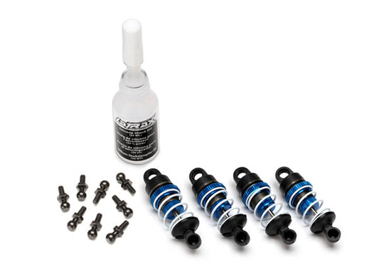Shocks aluminum (blue-anodized) (assembled with springs) (4)