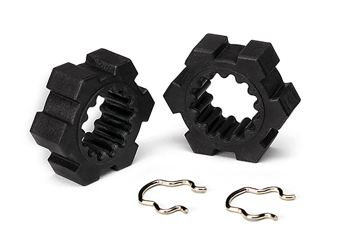24 mm Splined Hex Wheel Hubs with Clips (2)