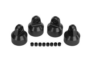 Shock caps aluminum (Black hard-anodized PTFE-coated) GTX shocks (4)/ spacers (8)