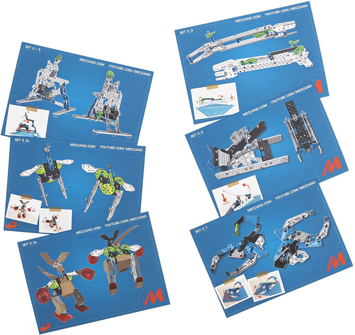 Meccano Erector Set 3 Geared Machines S.T.E.A.M. Building Kit with Moving Parts for Ages 10 & Up