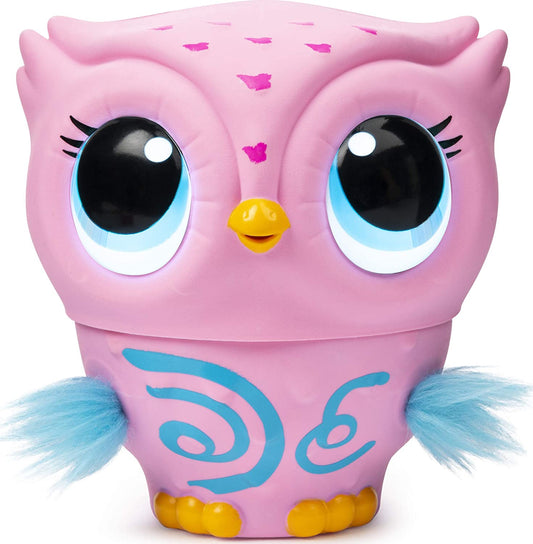 Owleez Flying Baby Owl Interactive Toy with Lights & Sounds (Pink) for Kids Aged 6 & Up