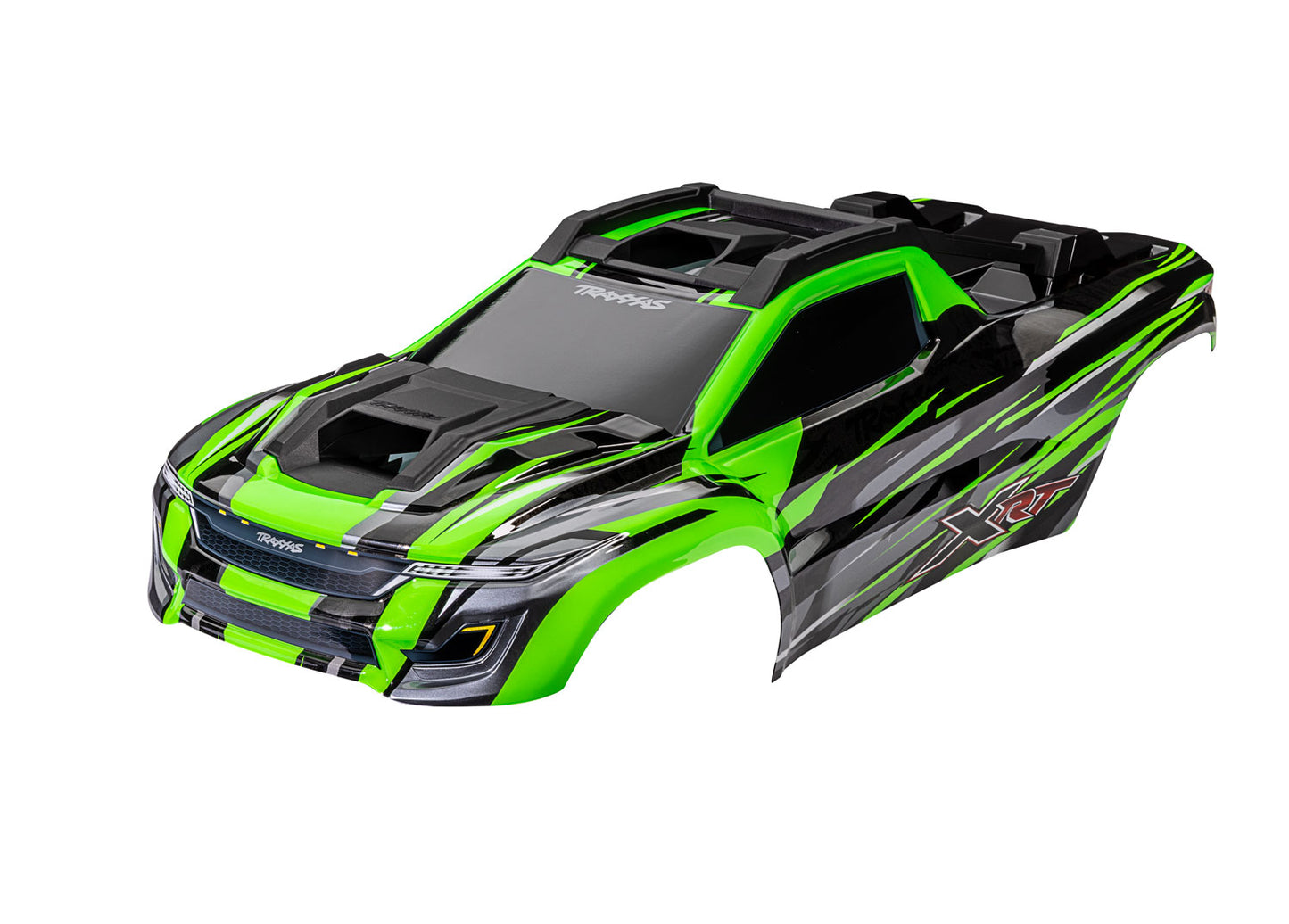 Body XRT? green (painted decals applied) (assembled with front & rear body supports for clipless mounting roof & hood skid pads)