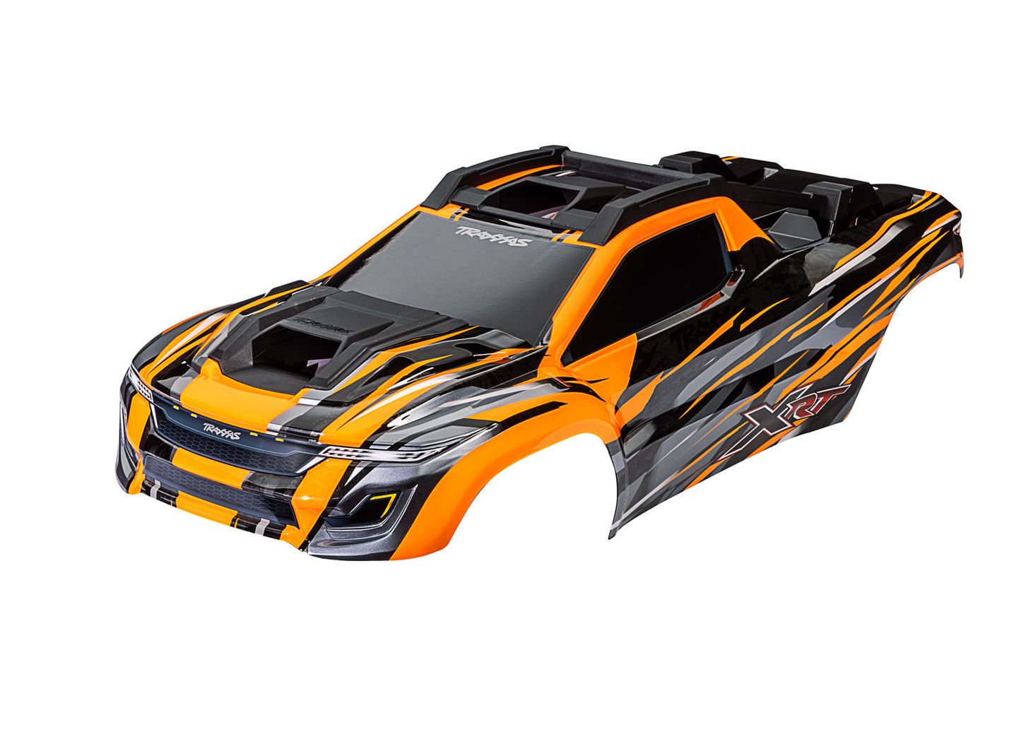 Body XRT? orange (painted decals applied) (assembled with front & rear body supports for clipless mounting roof & hood skid pads)