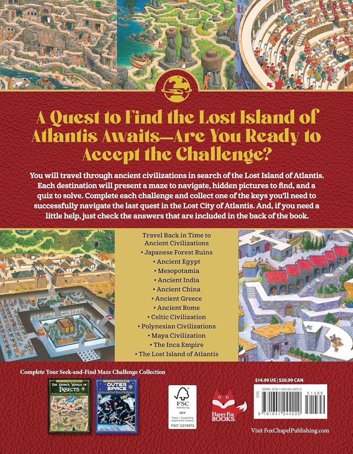 Fox Chapel Publishing - Curious Quest: Time Travel - Seek-and-Find Maze Challenges