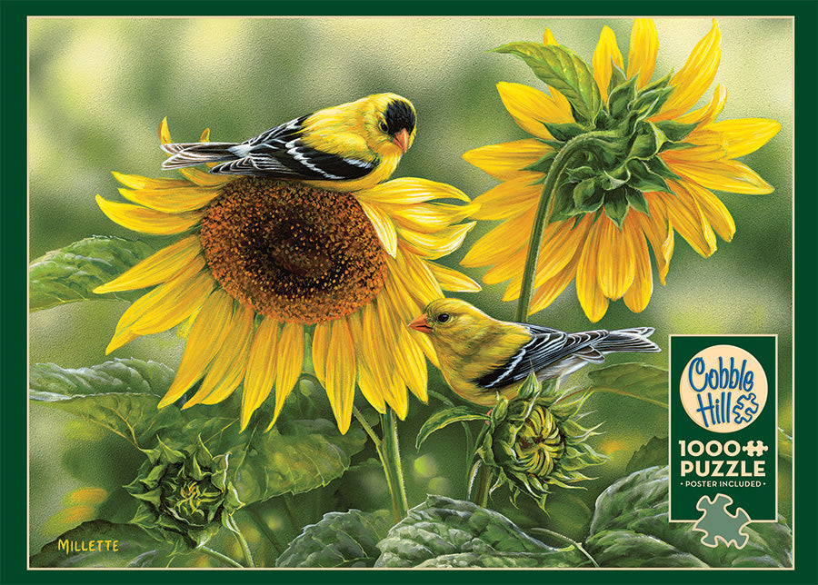 Sunflowers and Goldfinches