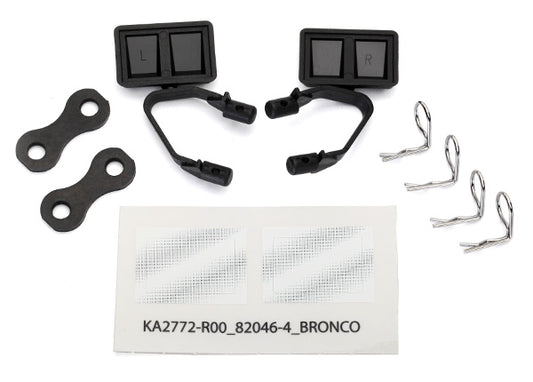 Mirrors side black (left & right)/ retainers (2)/ body clips (4) (fits #8010 body)