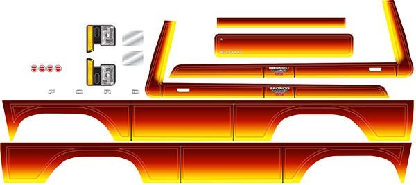 Decal sheet Bronco sunset (fits #8010 body)