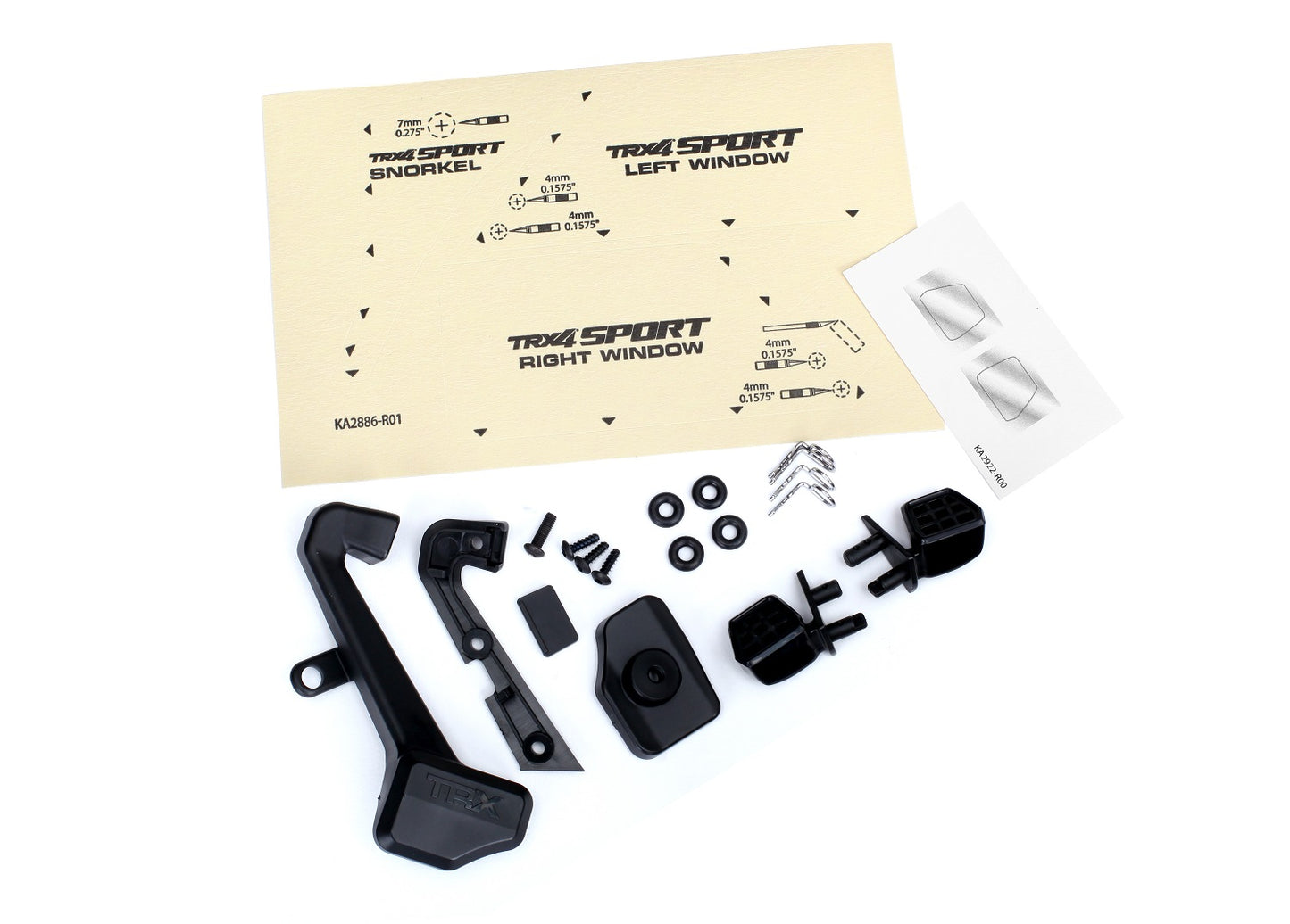 Mirrors side (left & right)/ snorkel/ mounting hardware (fits #8111 or #8112 body)