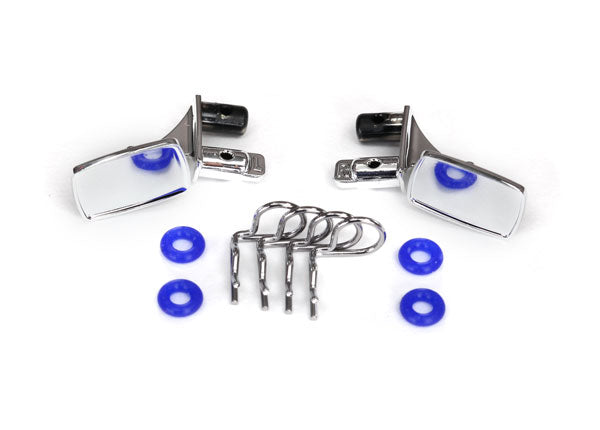 Mirrors side chrome (left & right)/ o-rings (4)/ body clips (4) (fits #8130 body)
