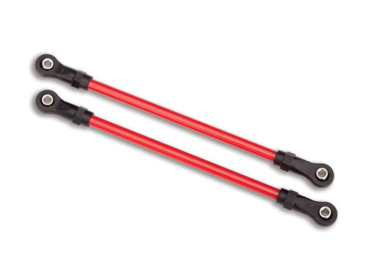 Suspension links rear upper red (2) (5x115mm powder coated steel) (assembled with hollow balls) (for use with #8140R TRX-4 Long Arm Lift Kit)