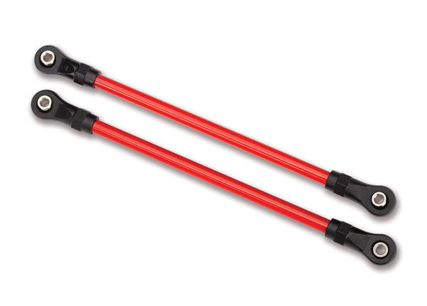 Suspension links rear lower red (2) (5x115mm powder coated steel) (assembled with hollow balls) (for use with #8140R TRX-4 Long Arm Lift Kit)