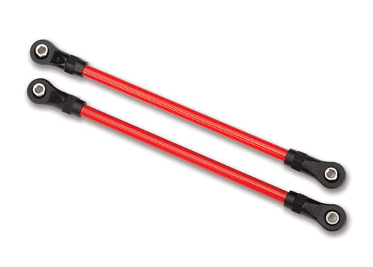 Suspension links rear lower red (2) (5x115mm powder coated steel) (assembled with hollow balls) (for use with #8140R TRX-4 Long Arm Lift Kit)