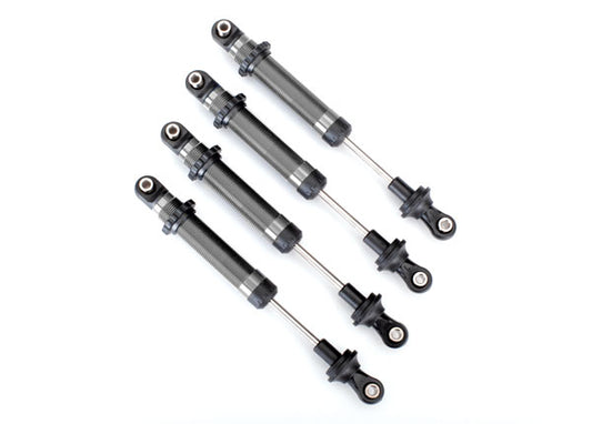 Shocks GTS silver aluminum (assembled without springs) (4) (for use with #8140 TRX-4 Long Arm Lift Kit)