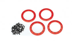 Beadlock rings red (2.2") (aluminum) (4)/ 2x10 CS (48)
