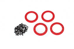 Beadlock rings red (1.9") (aluminum) (4)/ 2x10 CS (48)
