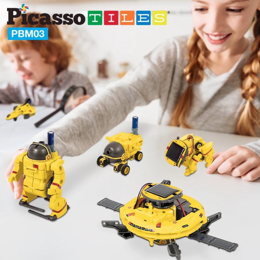 PicassoTiles 6-in-1 STEM Kids Solar Powered UFO Ro
