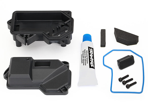 Box receiver (sealed) (steering servo mount)/ receiver cover/ access plug/ foam pads/ silicone grease/ 2.5x10 CS (3)