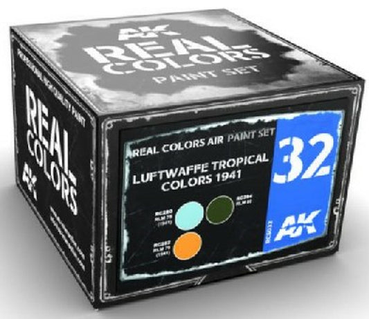 Real Colors: Luftwaffe Tropical 1941 Acrylic Lacquer Paint Set (3) 10ml Bottles