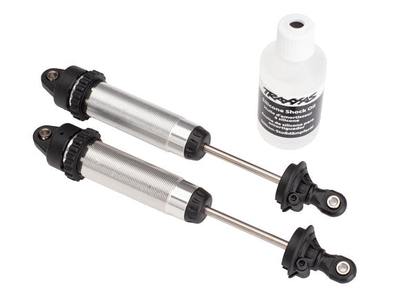 Shocks GTR 134mm silver aluminum (fully assembled w/o springs) (front threaded) (2)