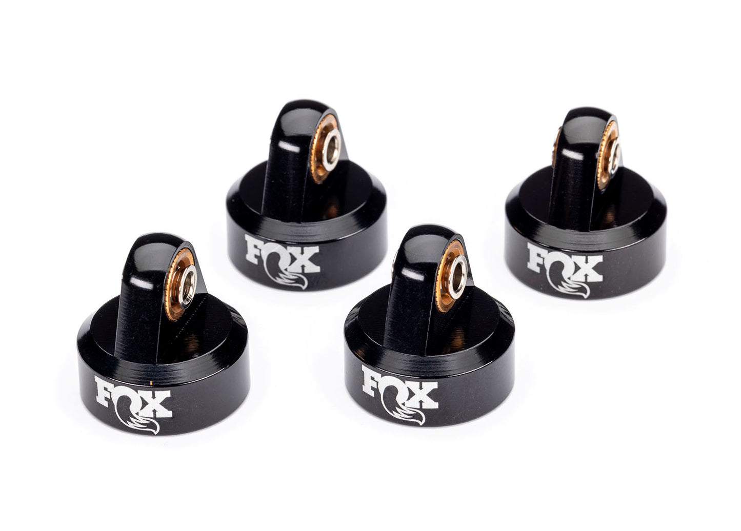 Shock caps aluminum (black-anodized) Fox Shocks (4)